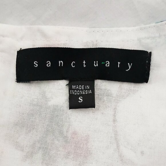 Anthropologie Sanctuary Ellie White Floral Print Lined Eyelet Causal Dress Sz S - Picture 7 of 10